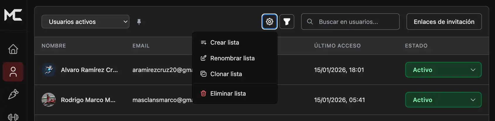 Tablas y filtros avanzados